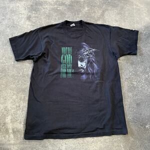 Vintage 1993 Living Epistles Jesus T Shirt Size XL Black Single Stitch John 3:16